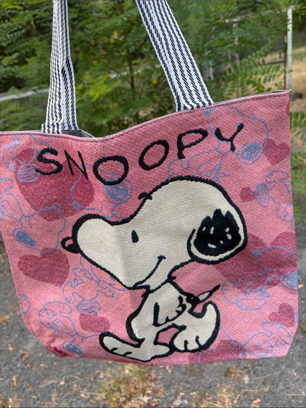 Snoopy Pink Graphic Tote Bag